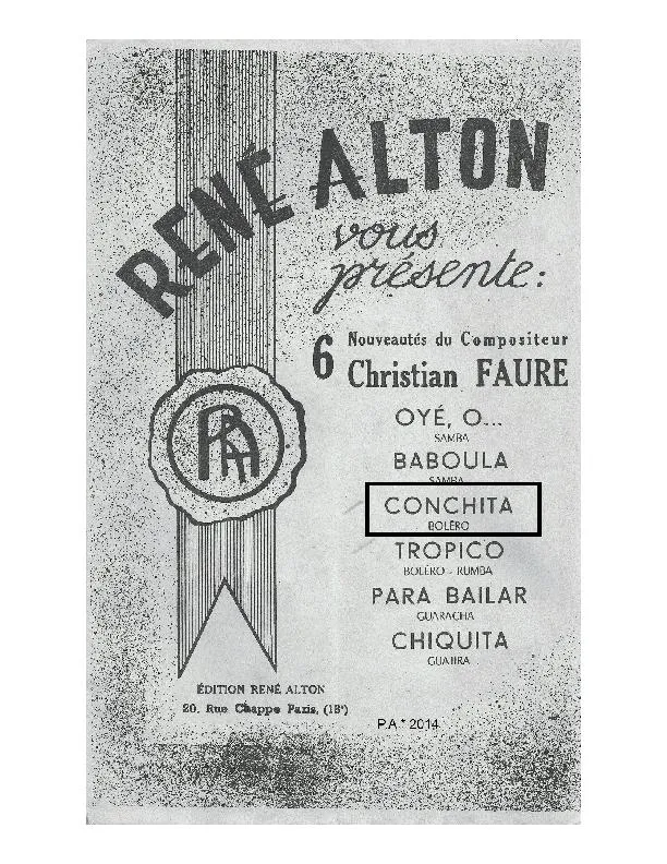 télécharger la partition d'accordéon Conchita (Orchestration Complète) (Boléro) au format PDF