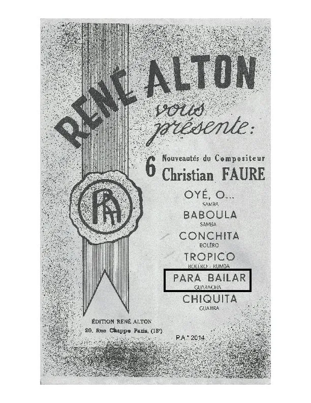 télécharger la partition d'accordéon Para Bailar (Orchestration Complète) (Guaracha) au format PDF