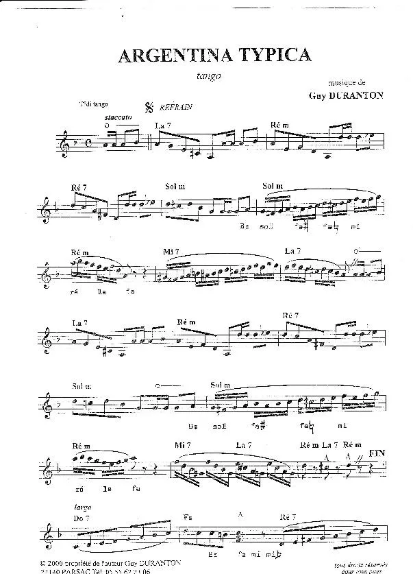 télécharger la partition d'accordéon Argentina Typica (Tango) au format PDF