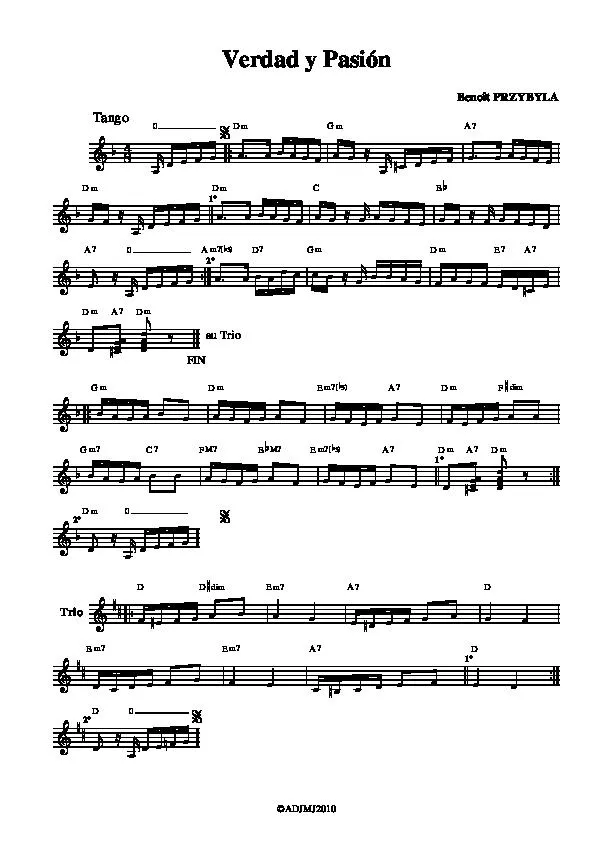 télécharger la partition d'accordéon Verdad y Pasion (Tango) au format PDF