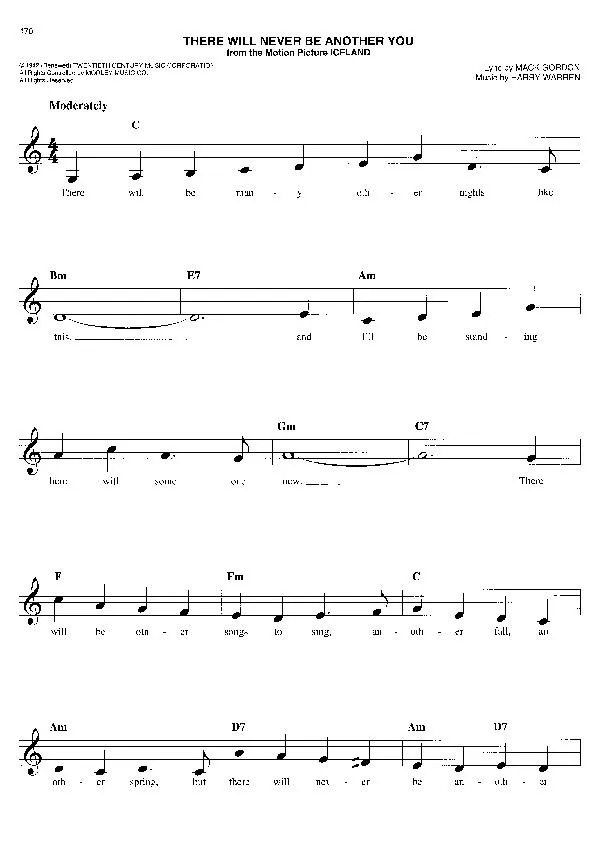 télécharger la partition d'accordéon There will never be another you au format PDF