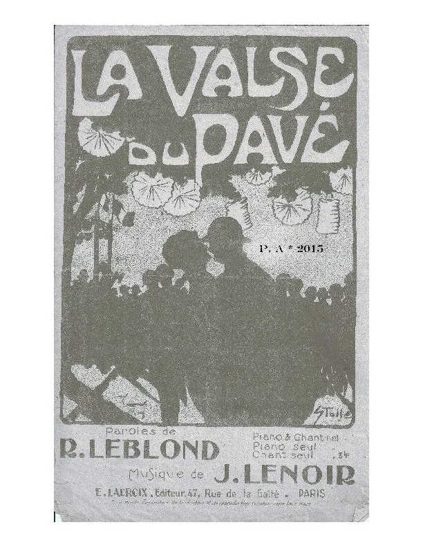 télécharger la partition d'accordéon La valse du pavé au format PDF