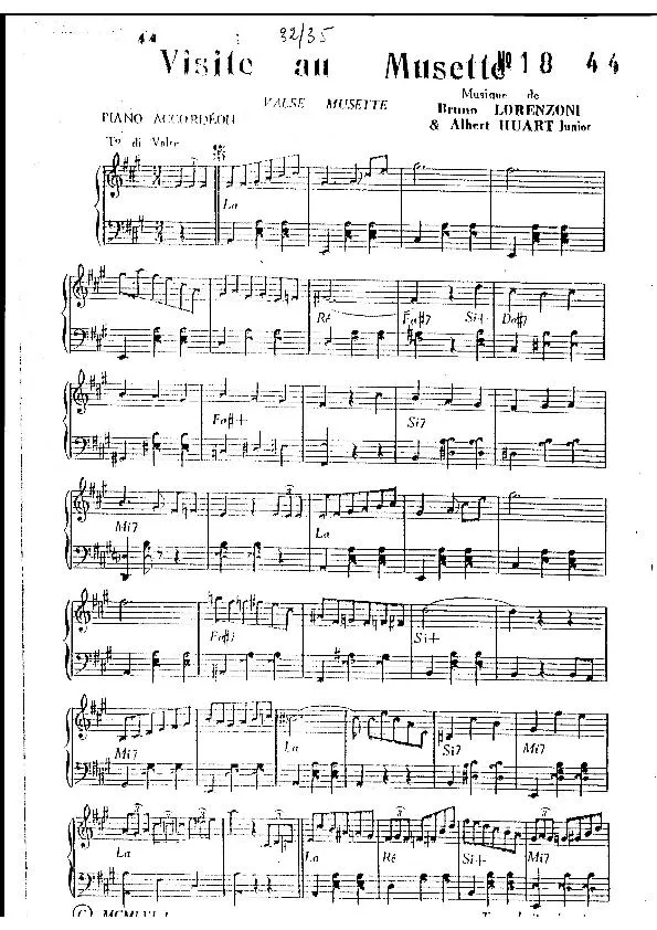 télécharger la partition d'accordéon Visite au Musette (Valse Musette) au format PDF