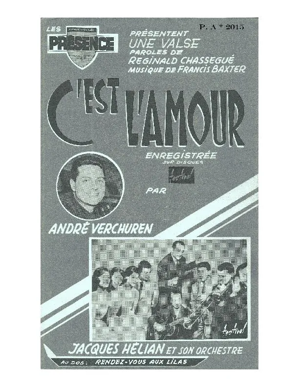 télécharger la partition d'accordéon C'est l'amour (Orchestration Complète) (Valse) au format PDF