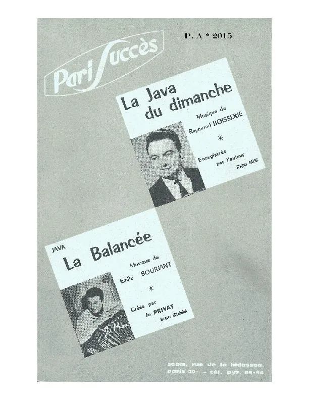 télécharger la partition d'accordéon La Balancée (Java) au format PDF