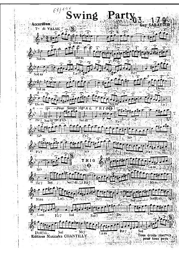 télécharger la partition d'accordéon Swing Party (Valse) au format PDF