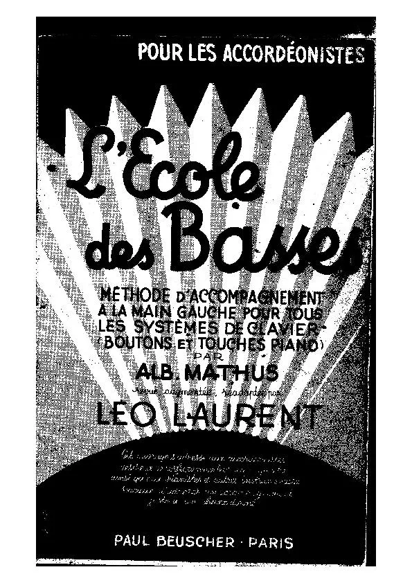 télécharger la partition d'accordéon L'École des Basses (Méthode) au format PDF
