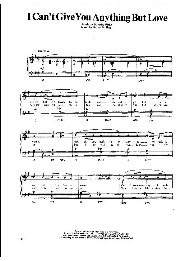 télécharger la partition d'accordéon I Can't Give You Anything But Love (Fox) au format PDF