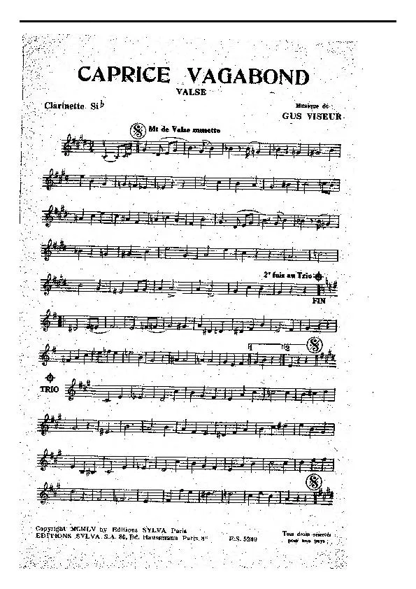 télécharger la partition d'accordéon Caprice Vagabond (Orchestration Complète) (Valse) au format PDF