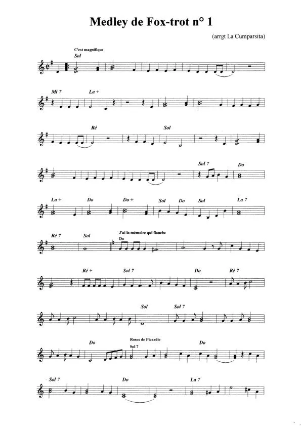 télécharger la partition d'accordéon Medley de Fox Trot n°1 au format PDF