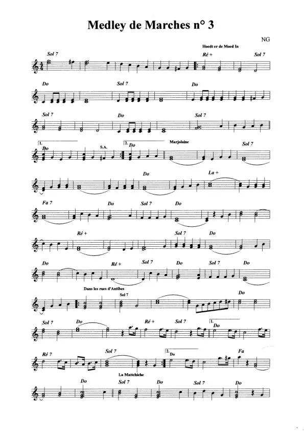 télécharger la partition d'accordéon Medley de Marches n°3 au format PDF
