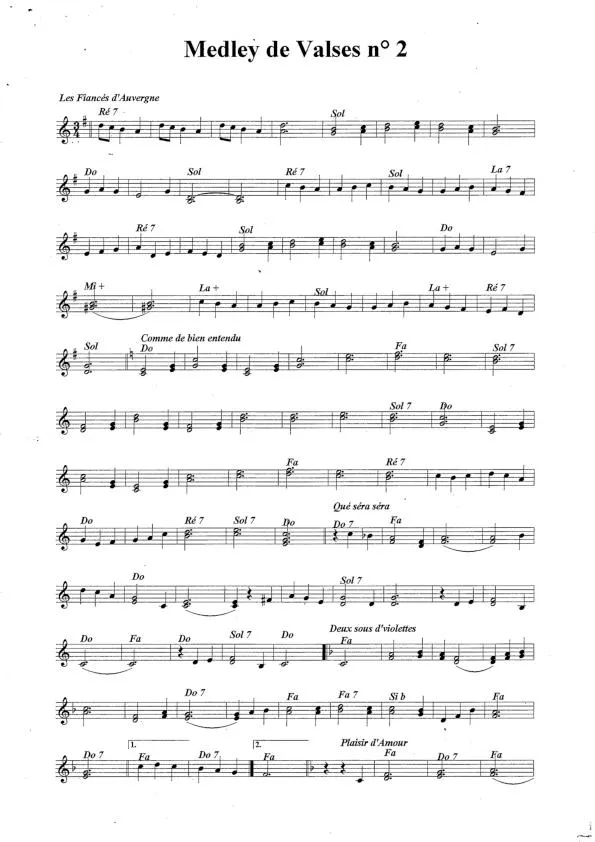 télécharger la partition d'accordéon Medley de Valses n°2 au format PDF