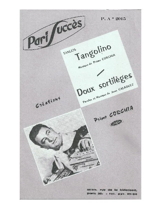 télécharger la partition d'accordéon Tangolino au format PDF