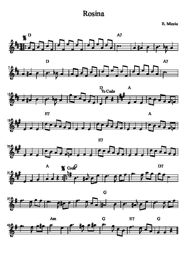 télécharger la partition d'accordéon Rosina (Java) (Relevé) au format PDF