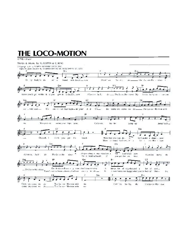 télécharger la partition d'accordéon The Loco Motion au format PDF