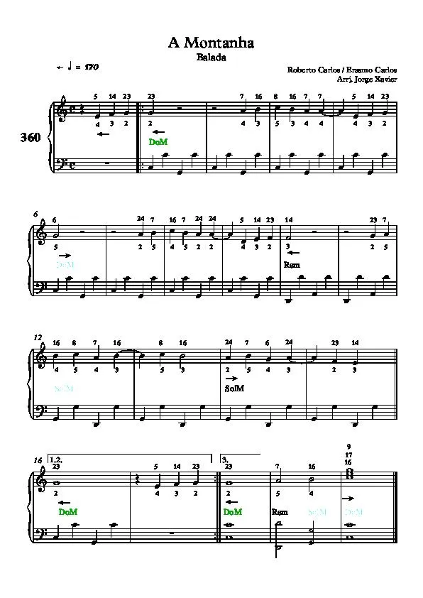 télécharger la partition d'accordéon A Montanha (Arrangement Jorge Xavier) au format PDF