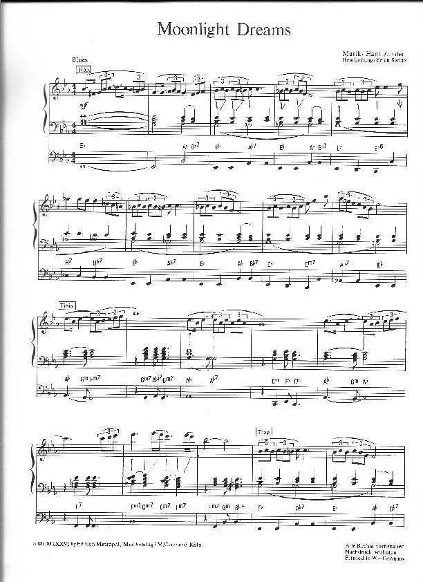 télécharger la partition d'accordéon Moonlight Dreams (Arrangement : Erich Sendel) (Blues) au format PDF
