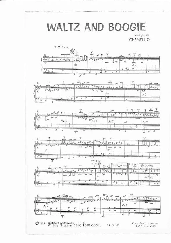 télécharger la partition d'accordéon Waltz and Boogie au format PDF