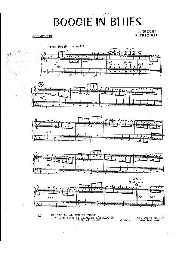 télécharger la partition d'accordéon Boogie in Blues au format PDF