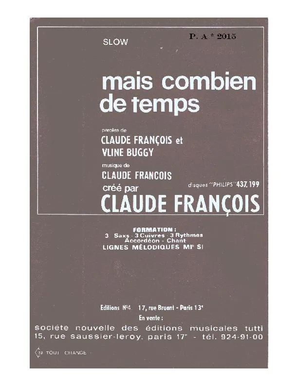 télécharger la partition d'accordéon Mais combien de temps (Slow) au format PDF