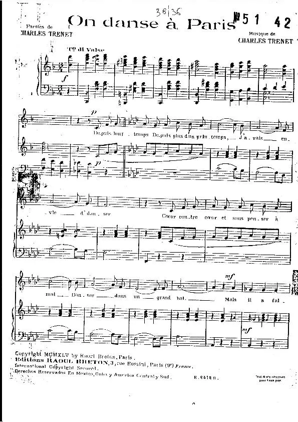 télécharger la partition d'accordéon On danse à Paris (Valse Chantée) au format PDF