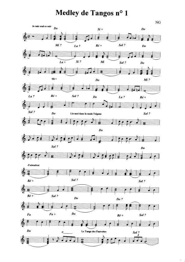 télécharger la partition d'accordéon Medley de Tangos n°1 au format PDF