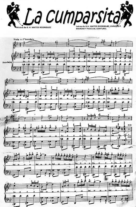 télécharger la partition d'accordéon La Cumparsita (Version 1) (Tango) au format PDF