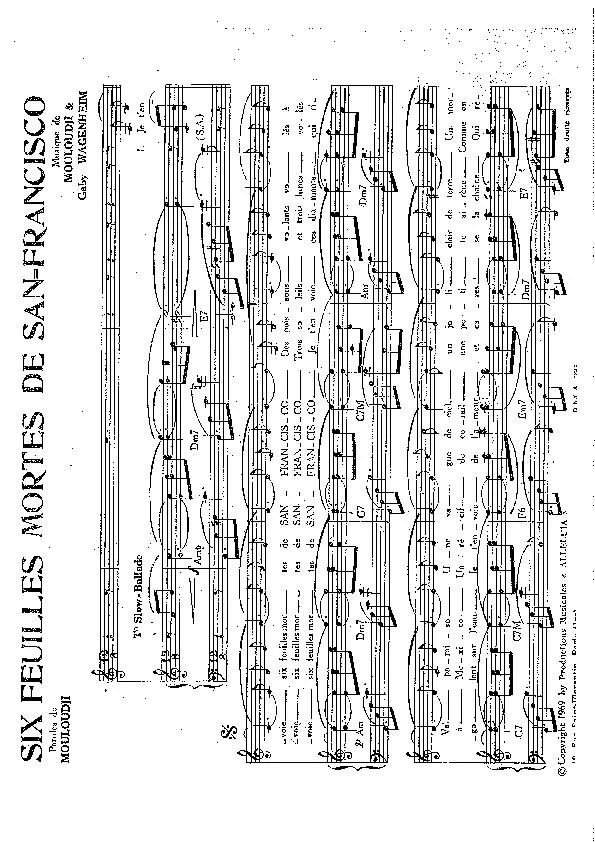 télécharger la partition d'accordéon Six feuilles mortes de San Francisco (Slow Ballade) au format PDF