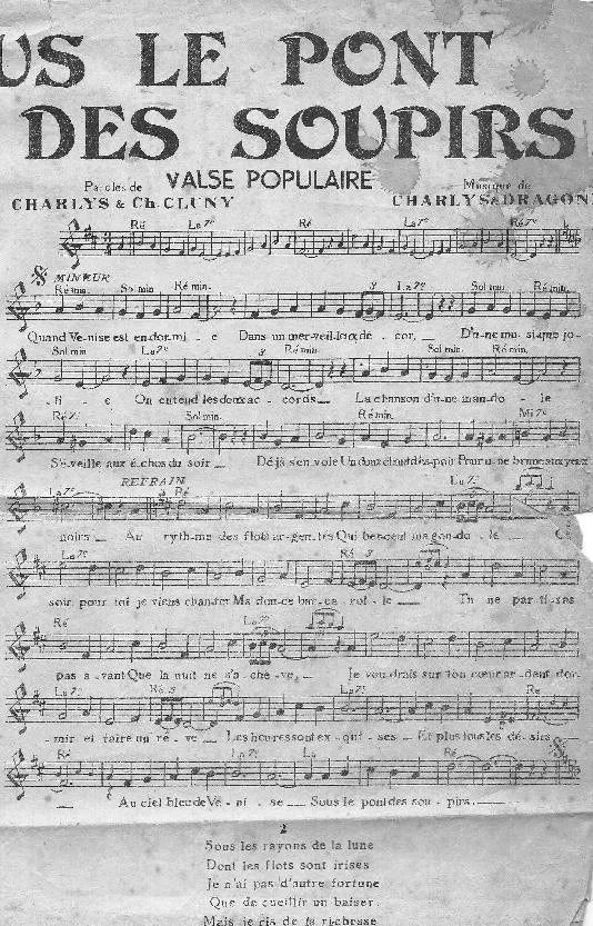 télécharger la partition d'accordéon Sous le pont des soupirs (Valse Populaire) au format PDF