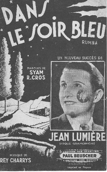 télécharger la partition d'accordéon Dans le soir bleu (Chant : Jean Lumière) (Rumba Chantée) au format PDF