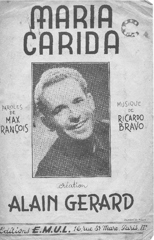 télécharger la partition d'accordéon Maria Carida (Rumba Chantée) au format PDF