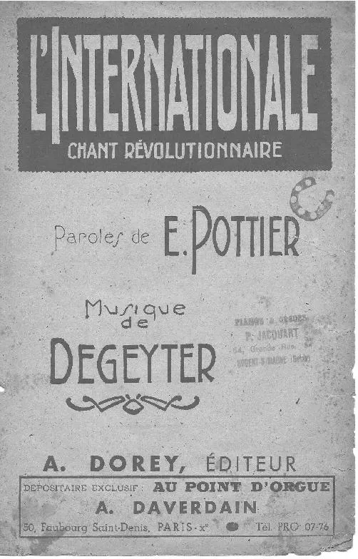 télécharger la partition d'accordéon L'internationale (Chant Révolutionnaire) (Marche Chantée) au format PDF