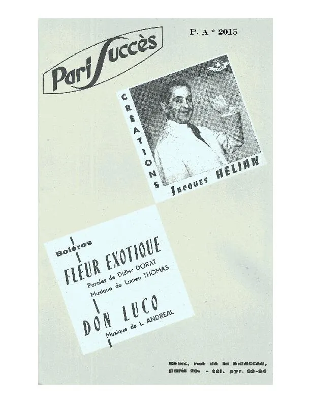 télécharger la partition d'accordéon Fleur Exotique (Manoa) (Orchestration Complète) (Boléro Chanté) au format PDF