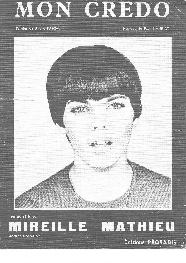 télécharger la partition d'accordéon Mon Crédo (Chant : Mireille Mathieu) (Slow Rock) au format PDF