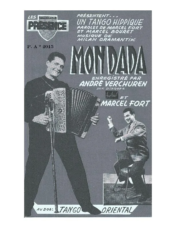 télécharger la partition d'accordéon Mon Dada (Orchestration Complète) (Tango) au format PDF