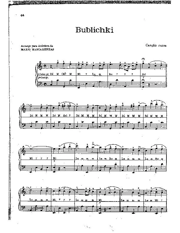 télécharger la partition d'accordéon Bublichki (Arrangement Mario Mascarenhas) au format PDF