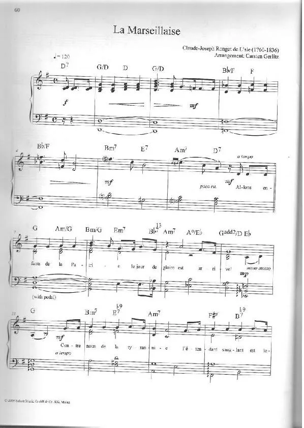 télécharger la partition d'accordéon La Marsellaise (Arrangement Carsten Gerlitz) au format PDF
