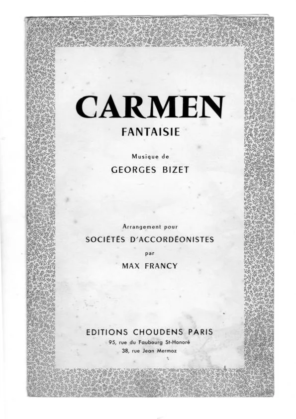 télécharger la partition d'accordéon Carmen (Fantaisie) (Arrangement pour sociétés d'accordéonistes par Max Francy) (Conducteur) au format PDF