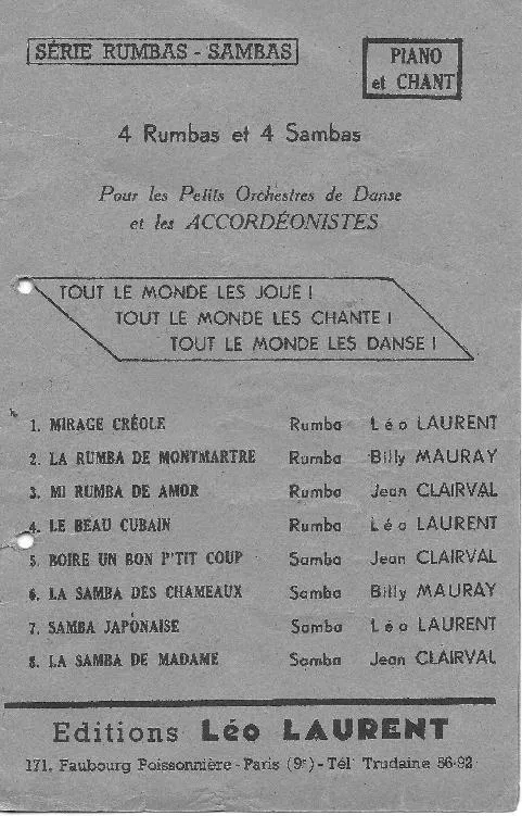 télécharger la partition d'accordéon Recueil 4 Rumbas et 4 Sambas au format PDF