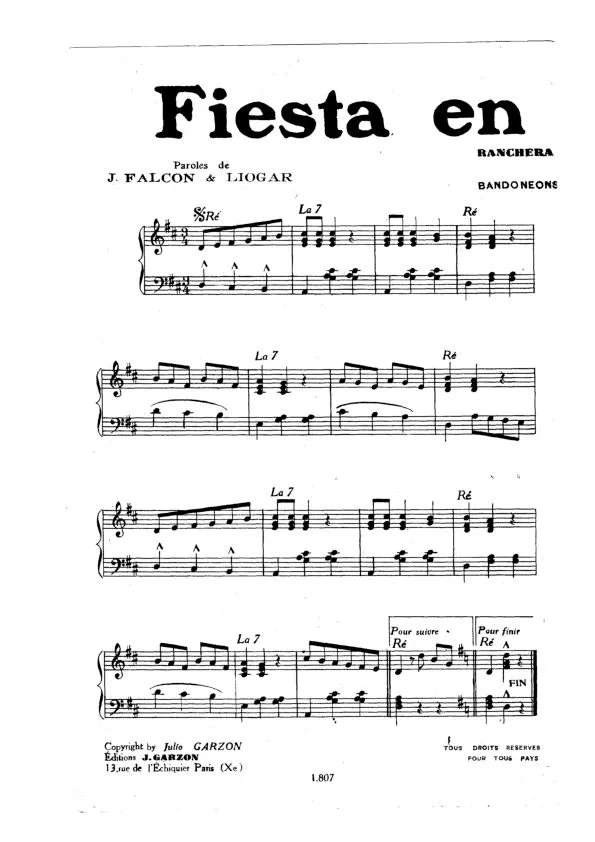 télécharger la partition d'accordéon Fiesta en el rancho (Ranchera Java) au format PDF