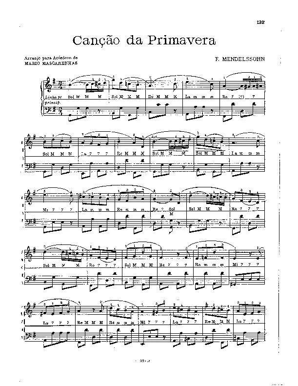télécharger la partition d'accordéon Canção da Primavera (Arrangement de Mario Mascarenhas) au format PDF