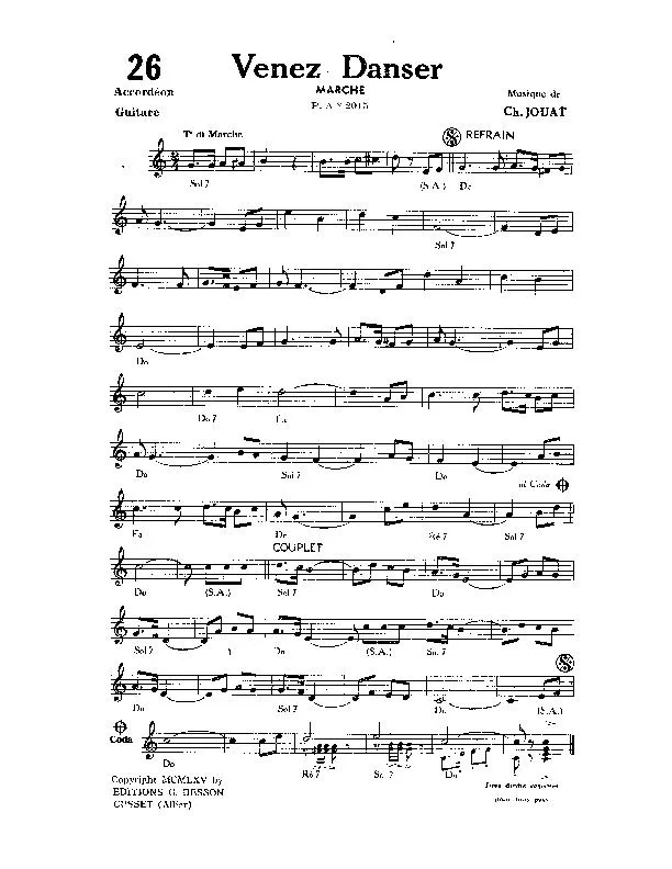 télécharger la partition d'accordéon Venez danser (Marche) au format PDF