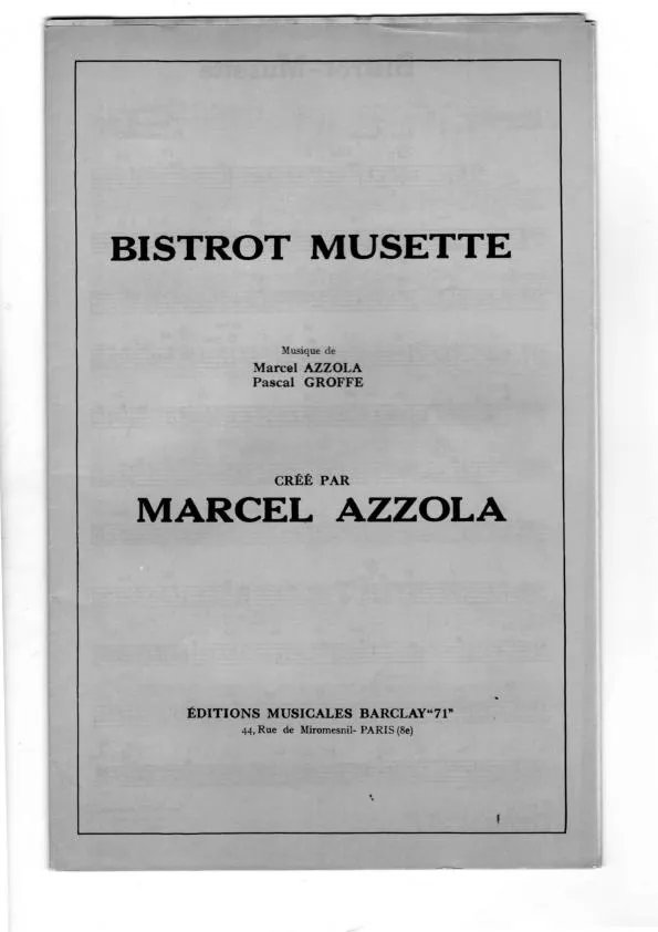 télécharger la partition d'accordéon Bistrot Musette (Orchestration Complète) (Valse Musette) au format PDF