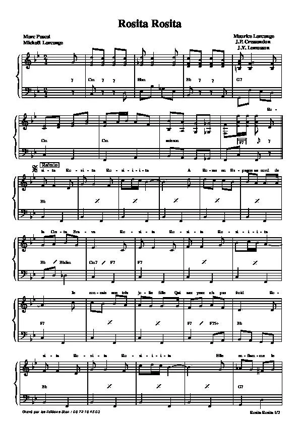 télécharger la partition d'accordéon Rosita Rosita (Paso Doble Chanté) au format PDF