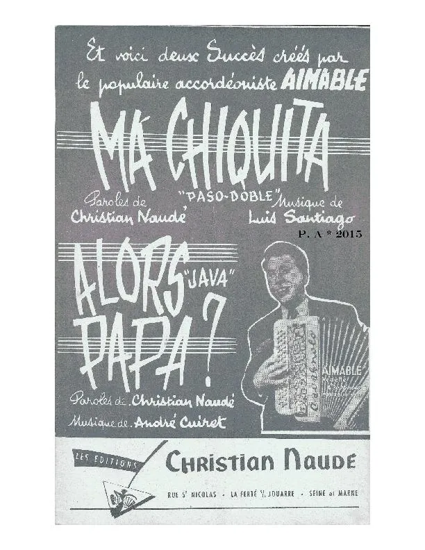 télécharger la partition d'accordéon Alors Papa (Orchestration Complète) (Java) au format PDF