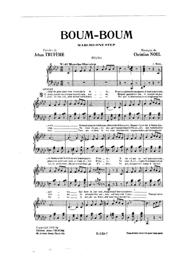 télécharger la partition d'accordéon Boum Boum (Marche One Step) au format PDF