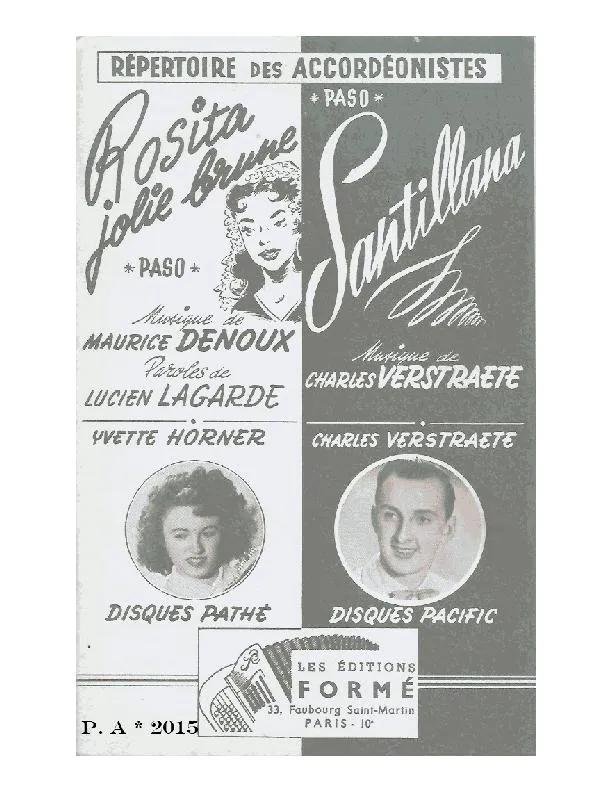 télécharger la partition d'accordéon Rosita Jolie brune (Orchestration) (Paso Doble) au format PDF