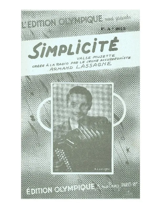 télécharger la partition d'accordéon Simplicité (Orchestration) (Valse Musette) au format PDF