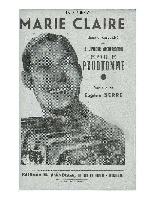 télécharger la partition d'accordéon Marie Claire (Valse) au format PDF