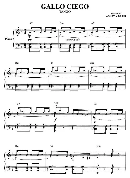 télécharger la partition d'accordéon Gallo Ciego (Tango) au format PDF